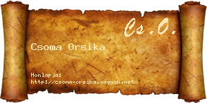 Csoma Orsika névjegykártya
